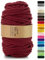 Netuno 1x corda macramè colorata vino rosso 9 mm 50 m corda in cotone anima in poliestere filo spago per macramè uncinetto ferri da maglia decorazioni cordoncino colorato cavo macramè filato