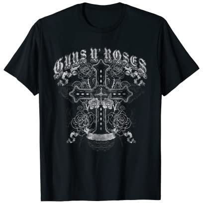 Guns N' Roses Offizielles Vintage-Kreuz, Weiß T-Shirt