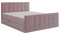 KEF Paris Boxspringbett 200x200 cm - Bett mit Matratze und Topper - Doppelbett mit Bettkasten - Polsterbett mit Kopfstütze - Bonell-Matratze H3 - Rosa Tiffany