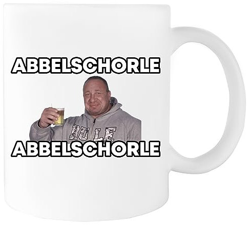 Suzetee Markus Rühl Meme Apfelschorle Keramik-Trinkbecher Weißer Becher