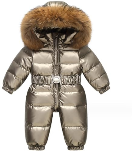 Acuryx Bébé Combinaison De Ski à Capuche Manches Longues Hiver Barboteuse Manteau Infantile Combinaison De Neige à Capuche Survêtement Veste Chaud Pour Filles Garçon 2-3 Ans