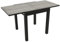 DEGAMO Balkontisch FARO aus Aluminium anthrazit und Glas in Keramtikoptik hellgrau, 70x70cm, ausziehbar auf 140cm, Höhe 75cm, Outdoor