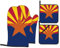 Ofenhandschuhe mit Arizona-Flagge, hitzebeständig, rutschfest, Topflappen mit Aufhängeschlaufe für Küche, Grillen, Backen, Grillen, Grillen, 4 Stück