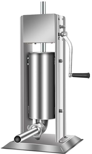 URJWAN Vertical Sausage Stuffer, Manual Sausage Stuffer, Sausage Stuffer Machine, with 4 Filling Nozzles Manual Sausage Stuffing Mincer Machine 6 Size Optional,10L