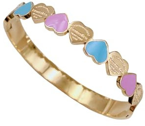 GAUEIOUR Cute Love Heart-Shaped Titanium Steel Bracelet, Colorful Creative Sweet Letter Design, Fashionable and Minimalist