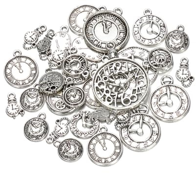 Visxcnu Steampunk Accessoires Damen, Antik Metall Skelett Steampunk Anhänger Charms Armbanduhr Zahnrad Metall Anhänger Charms Schmuck Basteln