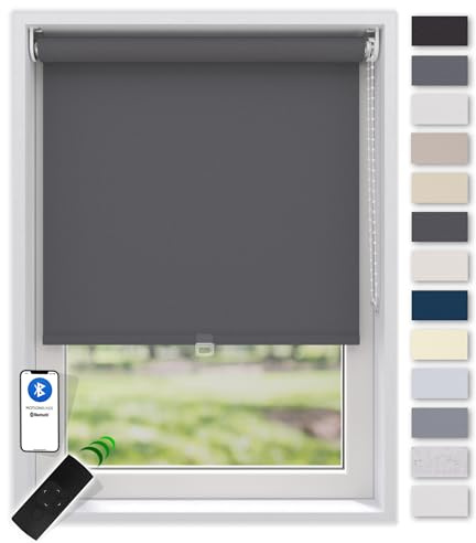EFIXS Sonnenschutz Rollo, transparent, Breiten: 40-240, Höhe bis 275 cm, Hier 180 x 190 cm (BxH), anthrazit, Blendschutz, Kettenzug, Springrollo, Motor