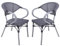 2er Set Stapelstuhl Toskana Garten Terrasse Stuhl Essstuhl Gartenmöbel grau