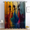CozyRest Vorhang Blickdicht Thermovorhang DREI Damen Spielen Jazzinstrumente Muster Gardinen Wohnzimmer Vorhänge Geräuschreduzierung Dekoration für Schlafzimmer Wohnzimmer Fenster 260 x 140 cm