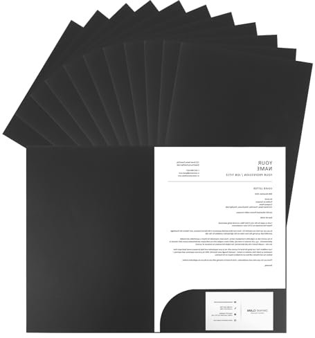 APACALI 20 carpetas de presentación A4, carpeta de papel kraft para documentos con ranura para tarjetas de visita, carpeta para firmas, de cartón, para archivos, informes, color negro