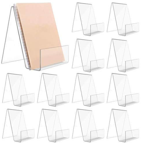 Acryl Buchstütze,12 Stück Buchaufsteller Acryl,Acryl Buchständer,Klarer Acryl Buchhalter,Buchständer Acryl,Klarer Buchständer Aus Acryl Für Schreibtisch,Bilderbücher,MusikbläTtern(75 * 90 * 105mm)