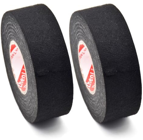 Bailinks Cinta Aislante de Tela Adhesiva para Automoción, 2 Piezas,Cinta Eléctrica de Tejido Resistente al Calor y a la Corrosión, Ideal para Automóviles, Motocicletas y Uso Doméstico (30mmX15m)