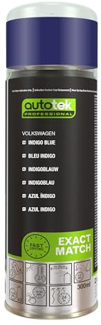 AutoTek Professional Exact Match Car Spray Paint, Volkswagen Indigo Blue Aerosol Spray, 300 ml