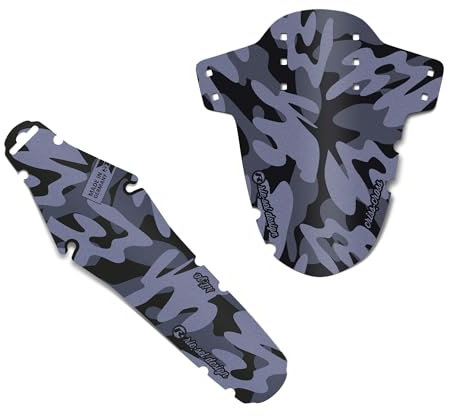 Riesel Design Mudguard Criss:Cross Fahrrad Schutzblech Set vorn und hinten/inkl. Kabelbinder/Fahrrad Spritzschutz für Cyclo Cross und Gravel Bike/Schutzblech (camo)