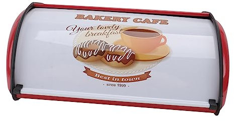 GREENADSCAPE Metal Dustproof Bread Box Vintage Style Bread Bin for Kitchen Food Organizer