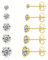 ZHESHY 5 Paar Ohrringe Silber 925 Set Ohrstecker Gold Damen 14K Vergoldet 925 Sterling Silber Stecker Kleine Süßwasserperlen Rund Zirkonia Wasserfest Hypoallergen Ohrringe Mehrere Ohrlöcher Schmuck