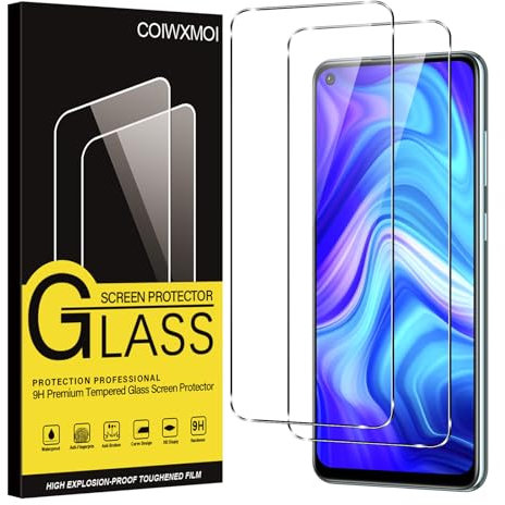 Coiwxmoi 2 Piezas Protector de Pantalla para Xiaomi Redmi Note 9, Cristal Templado Antiarañazos Dureza 9H Antihuellas Sin Burbujas Ultra HD Resistent Transparente Vidrio Película para Redmi Note 9