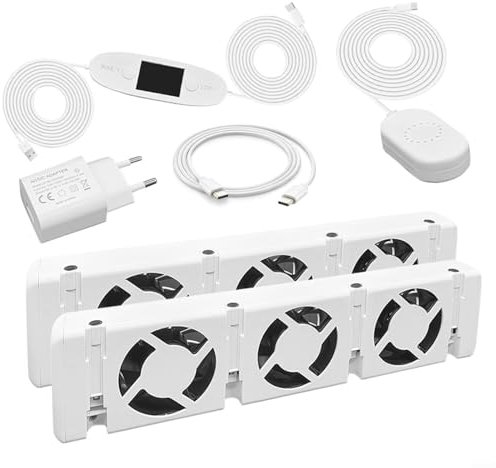 EpheyFIF 2 Stück Heizkörper Ventilator,3.0 Duo-Set Heizkörperlüfter,Langlebiger Heizverstärker,Ntelligenter Heizkörperverstärker Erhöhen Die Effizienz Der Heizung Und Sparen Energie