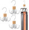 GmeDhc 3 Piezas Colgador de Cinturones con 6 Ganchos, Colgador de Cinturones de Madera Metálica, para Guardar Cinturones, para Corbatas, Bufandas, Sombreros