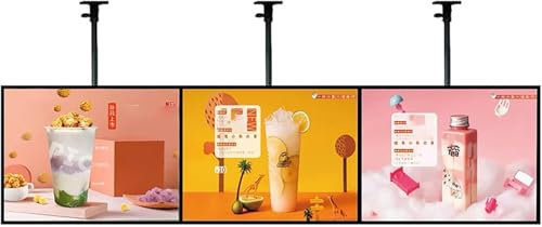 MOZ4dxy LED Slim Snap Aluminium LED-Leuchtkasten, beleuchteter Schilderhalter, Wandmontage-Werbe-LED-Leuchtkasten, LED-hinterleuchteter Menütafel-Bildschirm for Restaurants(Black Frame,60 * 90cm)