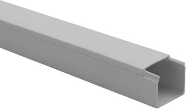KOMIB Hochwertige Kabelkanäle Grau (Lichtgrau/Steingrau) 10 Meter - 5 x 2m (5 Stück) Elektroinstallation Kabelkanal Kabelabdeckung Kabelmanagement Diverse Größen/VDE (30 x 30 x 2000mm)