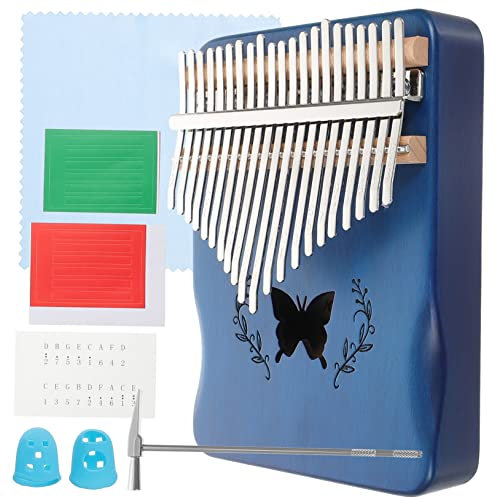 TOYANDONA 1 Set Daumen Klavier Tragbare Kalimba 21 Keys Hand Klavier Musikinstrument (blau)
