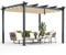COSTWAY 2.9 X 3.6m Metal Pergola with Retractable Roof, Large Garden Pergola with Sun Shade Canopy, Outdoor Heavy-Duty Grape Trellis Gazebo for Patio Party BBQ (Beige)