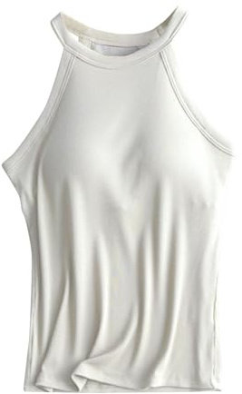 Canotta Donna Reggiseno Incorporato Canotta Sexy Donna Scollata Spalla Larga Casual Estiva Bluse Spalline Regolabili Basic Imbottita Top Shirt Comoda E Traspirante Scollo a V Ampia Fitness Palestra