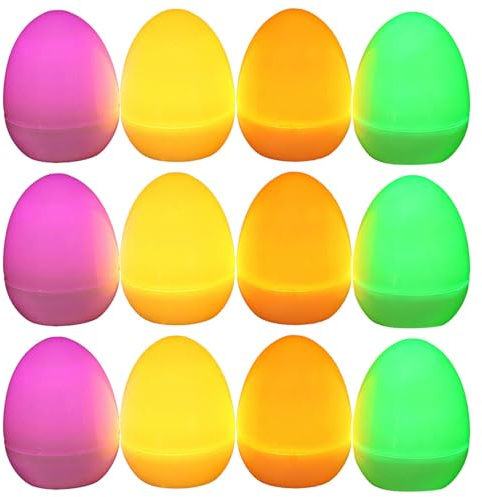 Leuchtende Ostereier - 12 Stück LED LIGHT UP Ea beleuchtet | mehrfarbige elektronische Eier sturzfest | 4 Farben wasserdichte Eier bunt für Party, Ostern, Tischdekoration