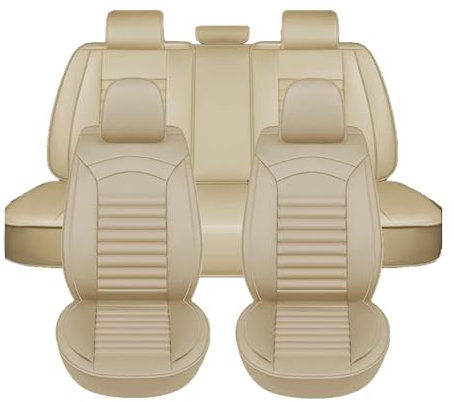 SMHIENNGJF Auto Schonbezüge Für VW ID. Buzz ID Universelle Leder-Sitzbezüge PKW-Sitzbezug Sitzschoner(Beige)