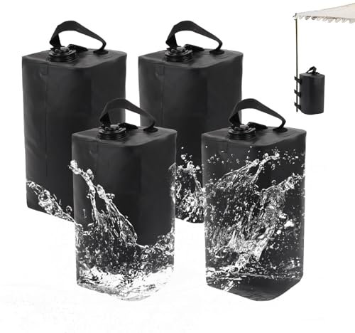 BlyeMichdi 4 Pezzi Borse da Pesi per Piedi Ombrellone Gazebo, 10 L Pesi per Gazebo, Riempibili con Acqua, Zavorre ad Acqua per Gazebo Adatto per Tende Padiglioni Ombrelloni Scalette per Piscine