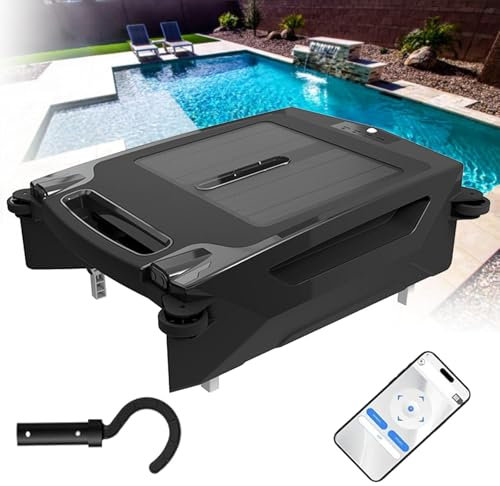 JJENXYYDS Robot Nettoyeur de Piscine, écumeur de Piscine Automatique Solaire, nettoyeurs de Piscine 80 ㎡ 450 um, 2 Modes de Charge, écumeur, aspirateur de Piscine pour Piscine Hors Sol