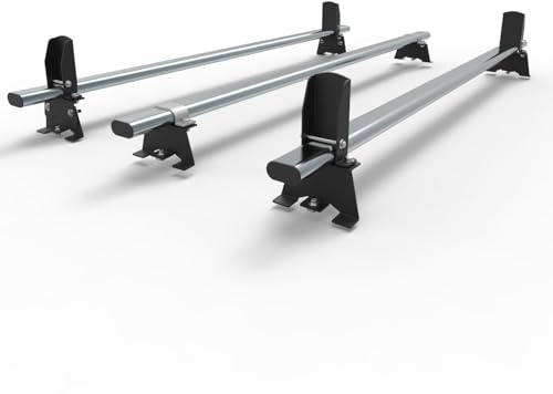 DEMARVAN Roof Rack System suitable for Vauxhall Vivaro 2019 onwards vans, Heavy duty AERO TECH 3 bar system with load stops - AT128LS