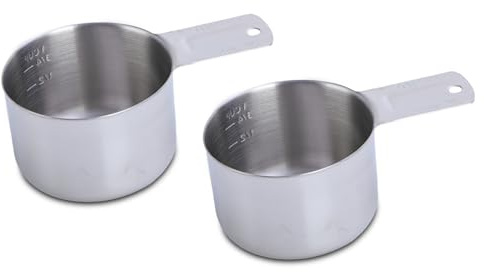 2 Pcs Stainless Steel Measuring Cups, 240ml/8oz Measuring Cup for Baking Cooking Rice, Metal Cup Measurements Set, Practical Kitchen Gadgets