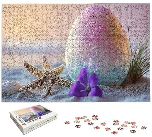 Puzzle 3000 Teile Ostereier, Strand Puzzle 3000 Teile Erwachsene, Holzpuzzle Erwachsene mit Exquisiter Verpackungsbox, Klassische Puzzles für Die Ganze Familie, Holzpuzzle für Geschenke, Dekor, -5208