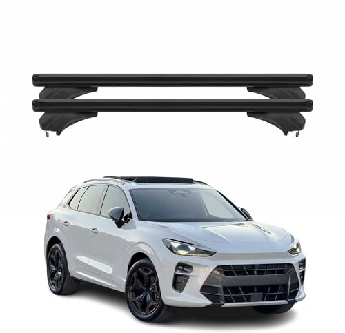 Menabo Dachträger Grundtäger kompatibel mit Cupra Terramar 2024-2025 Aluminium Schwarz 2 TLG Offene Reling für Fahrradträger, Skiträger, Dachboxen Abschließbar