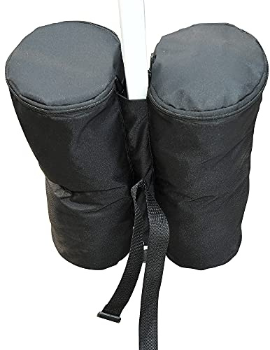 HOMELEN Pavillon-Standfuß-Set (4er), robuste Schwarze Polyester-Gewichte mit Klettverschluss, für alle gängigen Faltpavillons & Partyzelte – wahlweise mit 15 kg Sand/Kies befüllbar