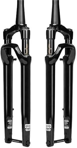 FKXSXAZ Road Bike Suspension Fork 700C Gravel 50mm Travel 100 * 12mm Thru Axle Manual Lockout Disc Brake Front