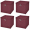 StickandShine 4er Set Burgundy Faltbox 28 x 28 x 28 cm Aufbewahrungsbox faltbar mit Deckel