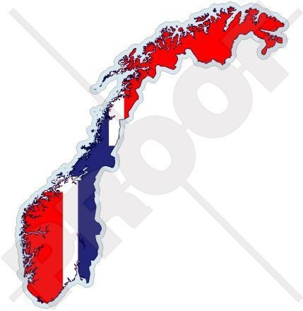 NORWEGEN Norwegische Karte-Flagge Das Königreich Norwegen, Noreg 120mm Auto & Motorrad Aufkleber, Vinyl Stickers