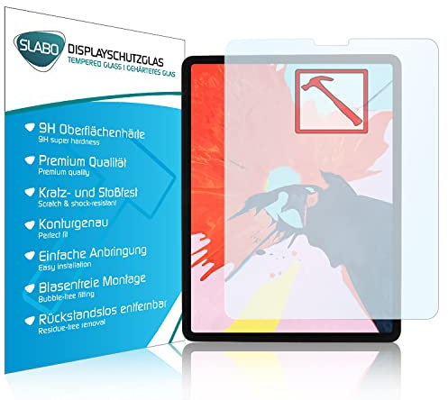Slabo Premium Film de Protection d'écran en Verre trempé Compatible avec iPad Pro 12,9 (3. - 5. Gen. | 2018-2021) écran Film Tempered Glass Clair Dureté 9H