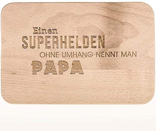 Spruchreif · Frühstücksbrettchen mit Gravur Superheld Papa · tolle Geschenkidee für den Vatertag · Geschenk für Männer · Bester Papa
