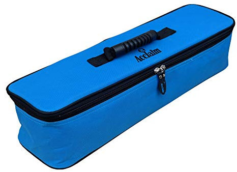Acclaim Pisa Heavyweight Nylon Four Bowl Level Lawn Flat Green Short Mat Bowls Bag With Removable Dividers (Blue)