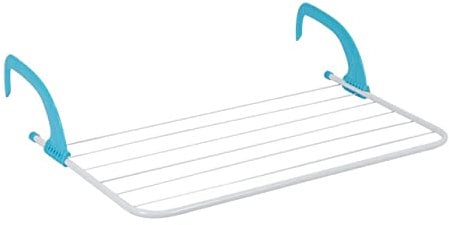 Invero Folding Compact 5 Bar Radiator Drying Rack Rail Holder - Indoor Laundry Clothes Towel Dryer Airer with Adjustable Arms