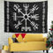 Firelife Wikinger Runen Wandteppich Wandbehang Tuch Wandtuch Tapestry Wall Hanging Tapisserie Wandkunst für Schlafzimmer Wohnzimmer Strandtuch Picknickdecke White 230x150cm