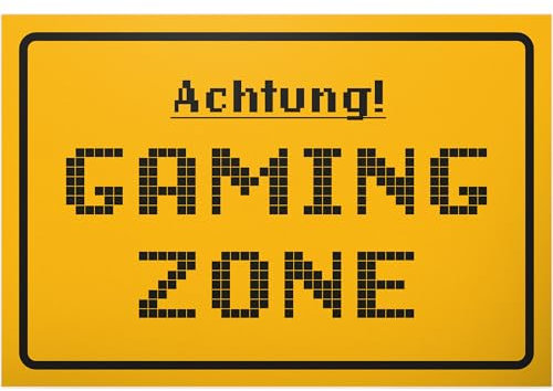 DankeDir! Gaming Zone - Schild - Spielzimmer Schüler Deko Partydeko Zocker Geschenkidee Türschild Zimmer Party - Gamer Geburtstagsgeschenk Jugendlicher Dekoration Teenager Geschenk Jungen