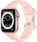 Epova Bracelet Compatible avec Apple Watch 38mm 42mm 40mm 41mm 44mm 41mm 45mm, Silicone de Remplacement Bracelet Compatible avec iWatch SE Series 9 8 7 6 5 4 3 2 1, Rose Sable, Petit