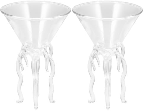 Cabilock Margarita - Gafas de cristal transparente para cócteles, copas creativas, copas de cócteles, goletta de rragano de cristal, gafas Footed, copa de postre, taza de yogurt