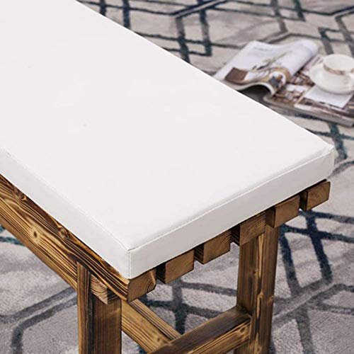 Wasserdichtes Bankkissen aus PU-Leder mit abnehmbarem Bezug, luxuriöser Schaumstoff gepolstert, weicher Ersatz für Outdoor-Gartenbank, Schaukelstuhl, UV-beständig, weiß, 120 x 35 cm
