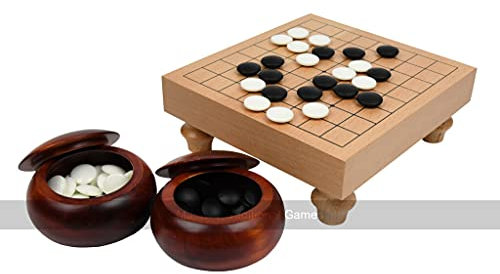 9 x 9 Go Table Set with 8mm Stones and Dark Bowls